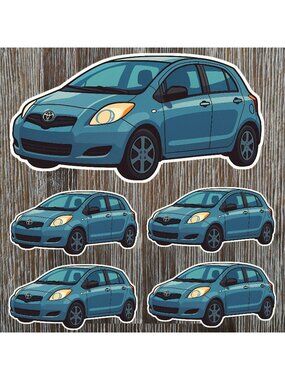 5 pc TOYOTA YARIS 2006 - 2011 Vinyl Stickers